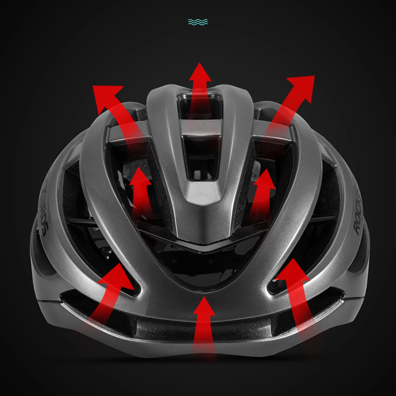 Helmetë biçiklete Rockbros HC-58BK-L 58-61 cm, zezë/gri