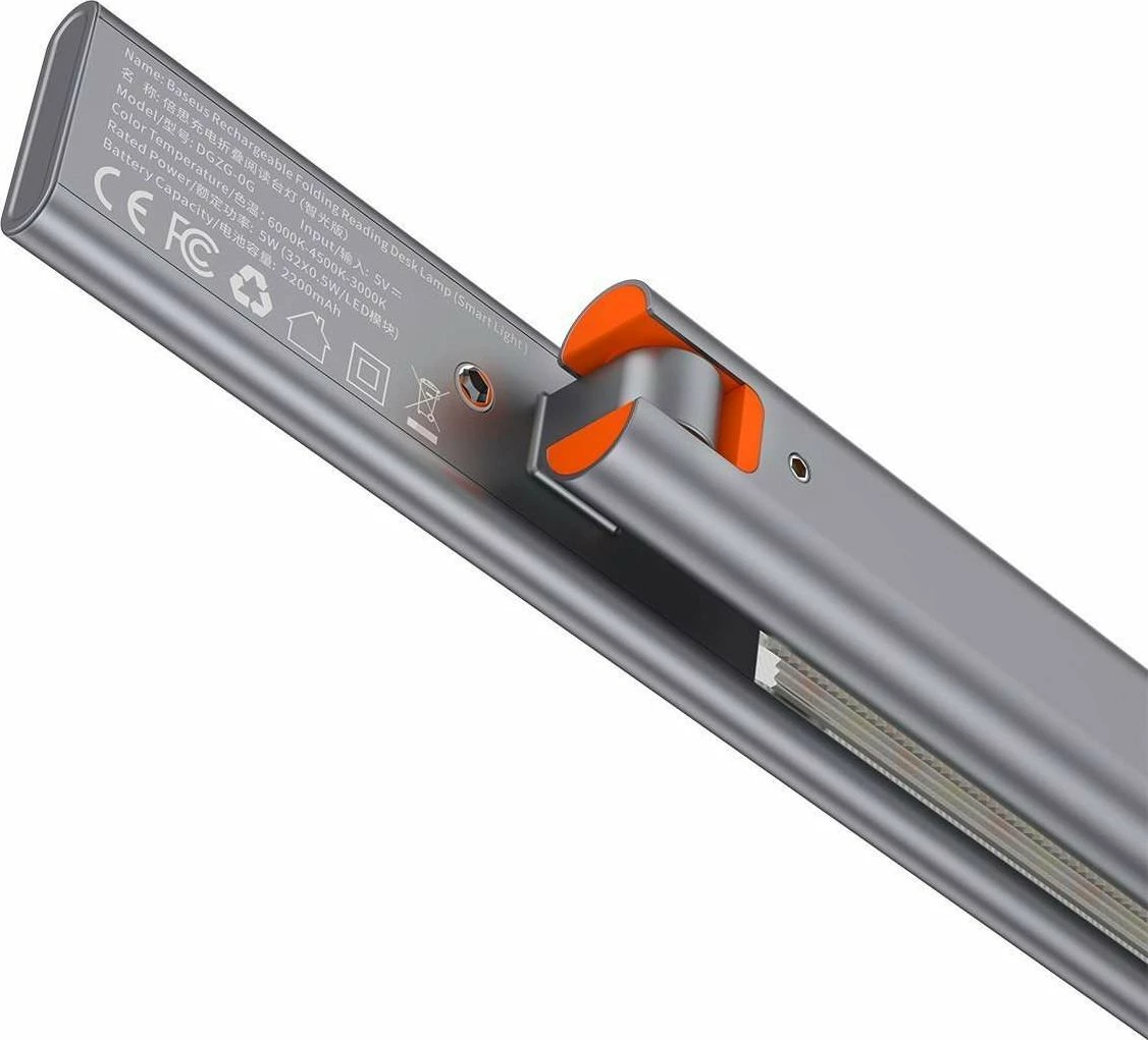 Lampë tavoline Baseus DGZG-0G LED 5W, bateri e integrume, USB-C, 3000-6000K, touch, gri (me kabllo USB-C)