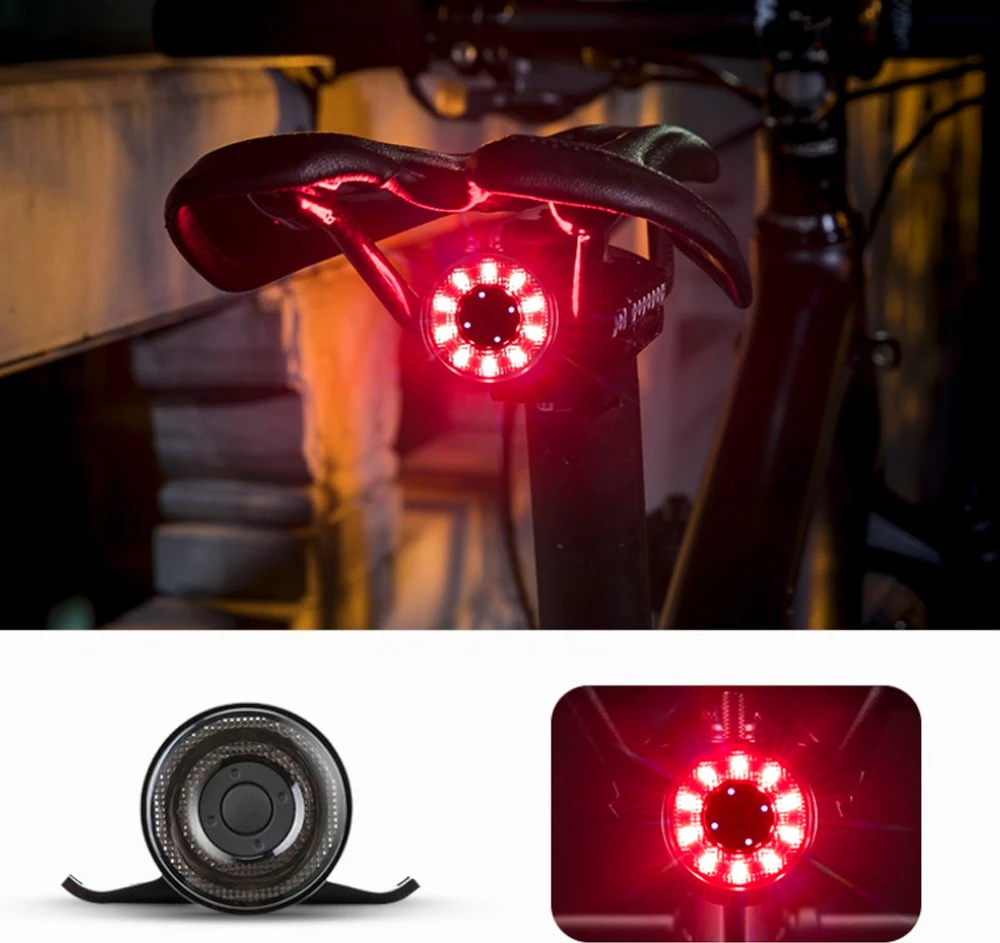 Dritë e pasme për biçikletë Rockbros Q1, 7 ngjyra LED, USB-C, e zezë, set me kabllo