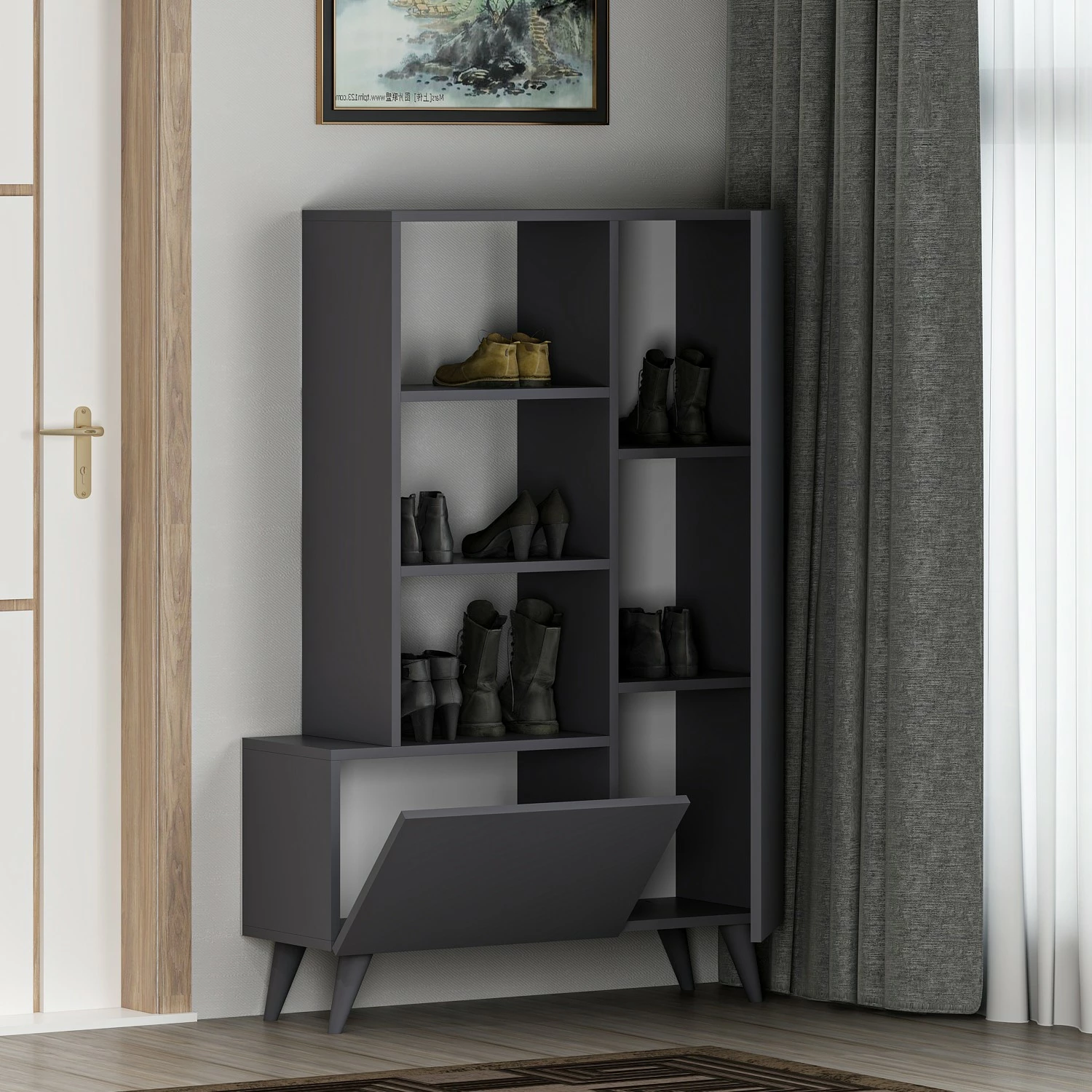 Dollap për këpuca Hanah Home, Agostina Shoes, antracit