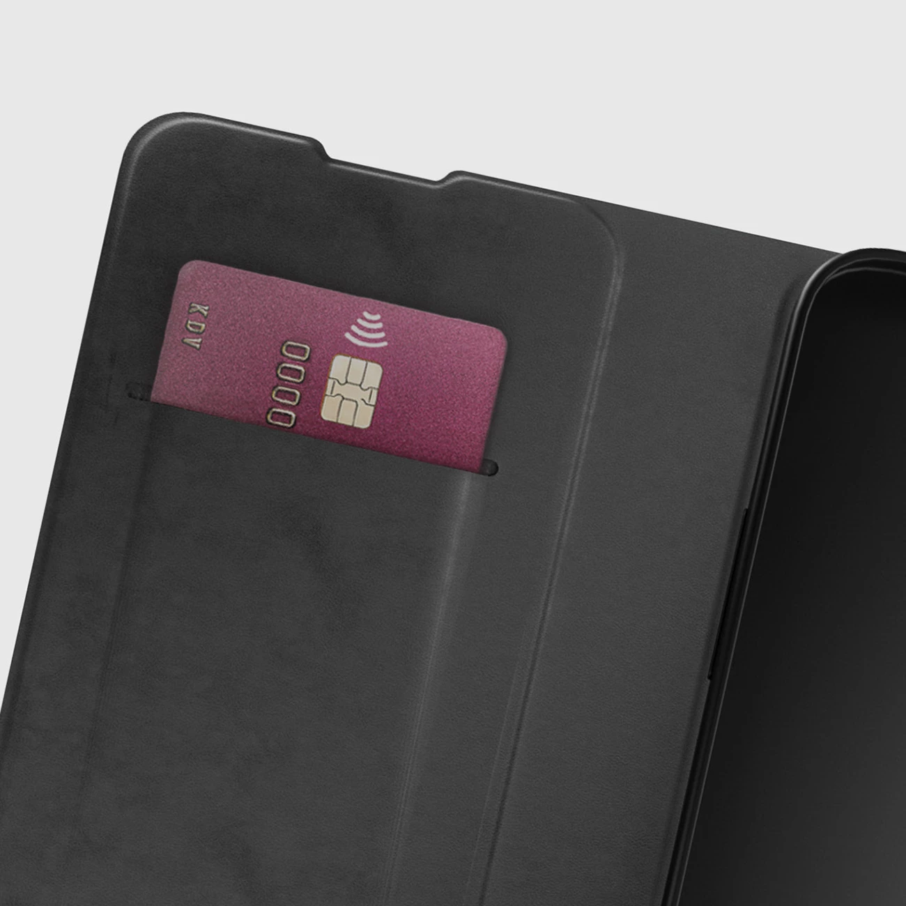 Mbështjellës me kapak SBS Wallet Smooth për iPhone 16e/17e, me xhep karte, me stand, i zi, në kuti