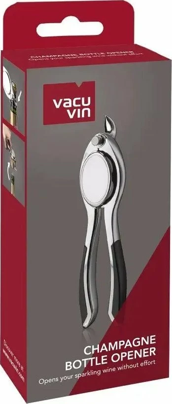 Hapës shampanje Vacu Vin 68625606 (VV-68625606), levë, 3-në-1, 15.5 cm, argjendtë