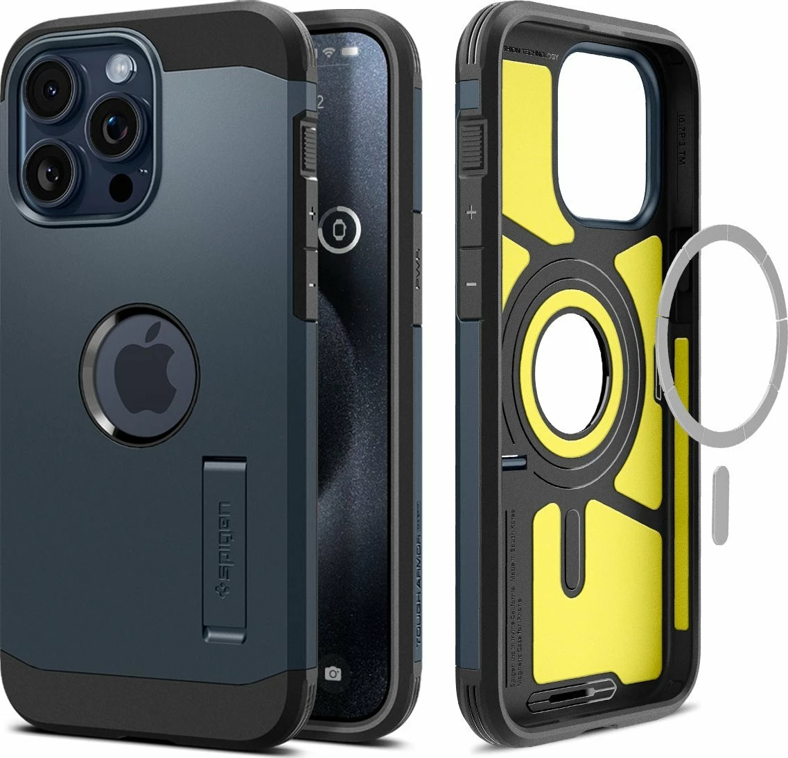 Mbështjellës Spigen Tough Armor MagSafe ACS06595 për iPhone 15 Pro Max, Metal Slate