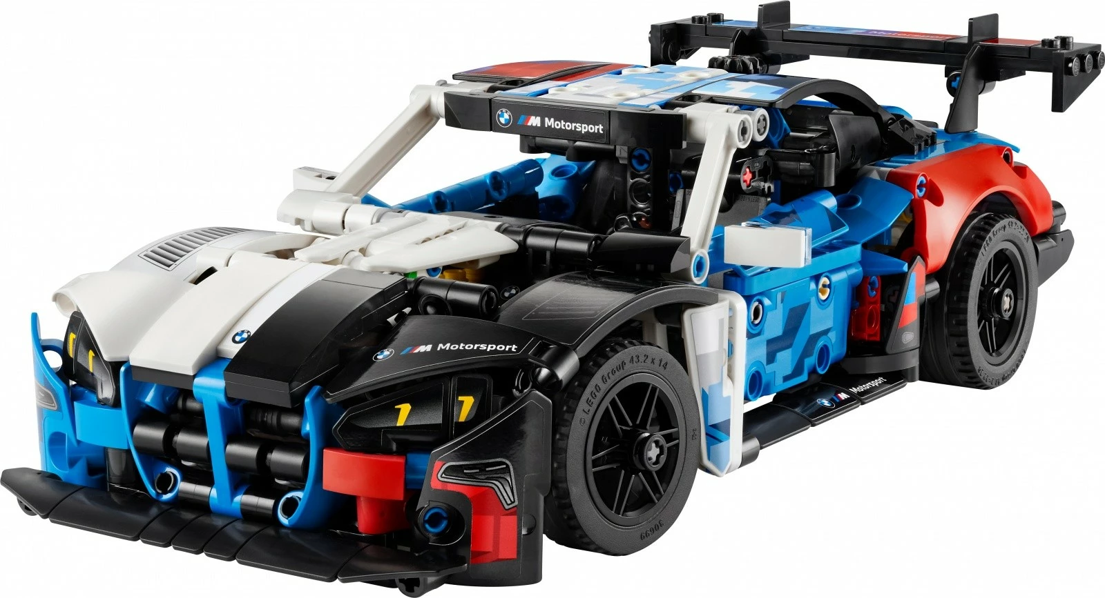 Set ndërtimi LEGO Technic BMW M4 GT3 EVO Racing Car 42226, 747 copë, 11+, bardhë/kaltër/kuqe