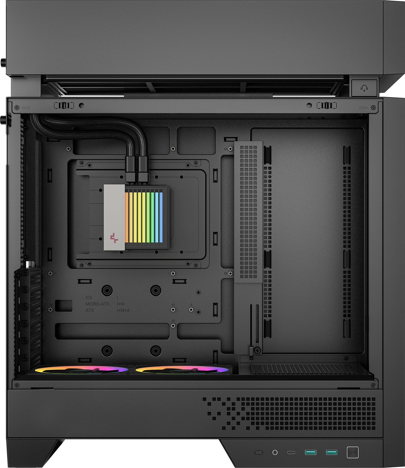 Kasë DeepCool CL6600, Midi Tower, ATX/micro ATX/Mini-ITX, Tempered Glass, RGB, e zezë