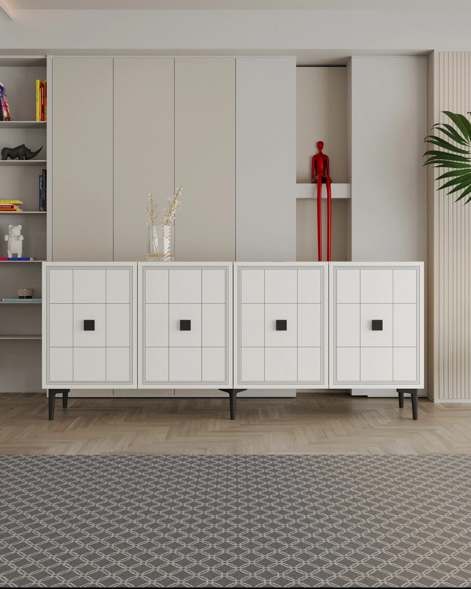 Konsol Skye Decor, Yuka 150, ngjyrë lis safir, e bardhë