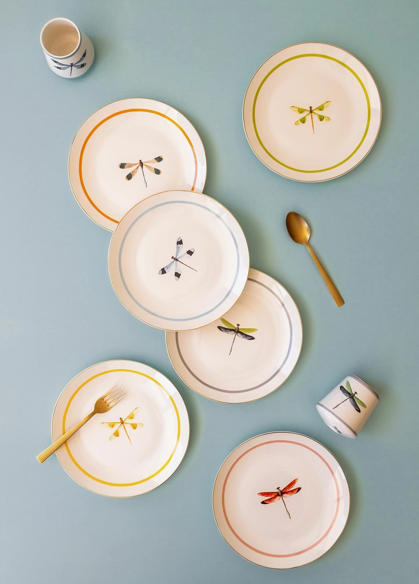 Set pjatash për ëmbëlsira, shumëngjyrëshe, Hermia, DNR0059, 6 copë