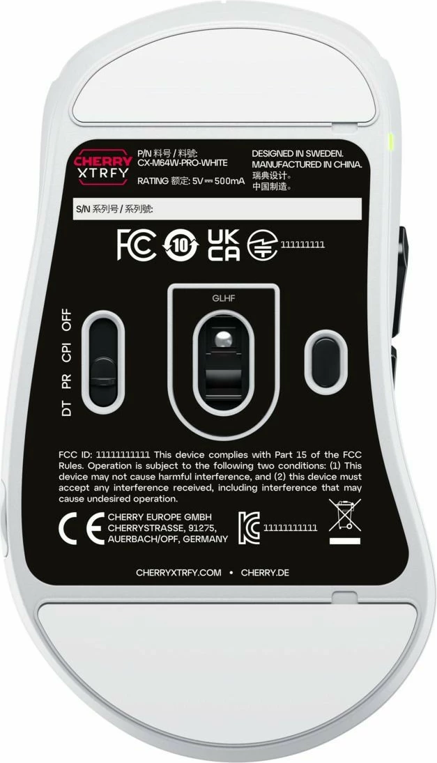 Maus CHERRY XTRFY M64 Pro Wireless, 26000 DPI, i zi, i bardhë