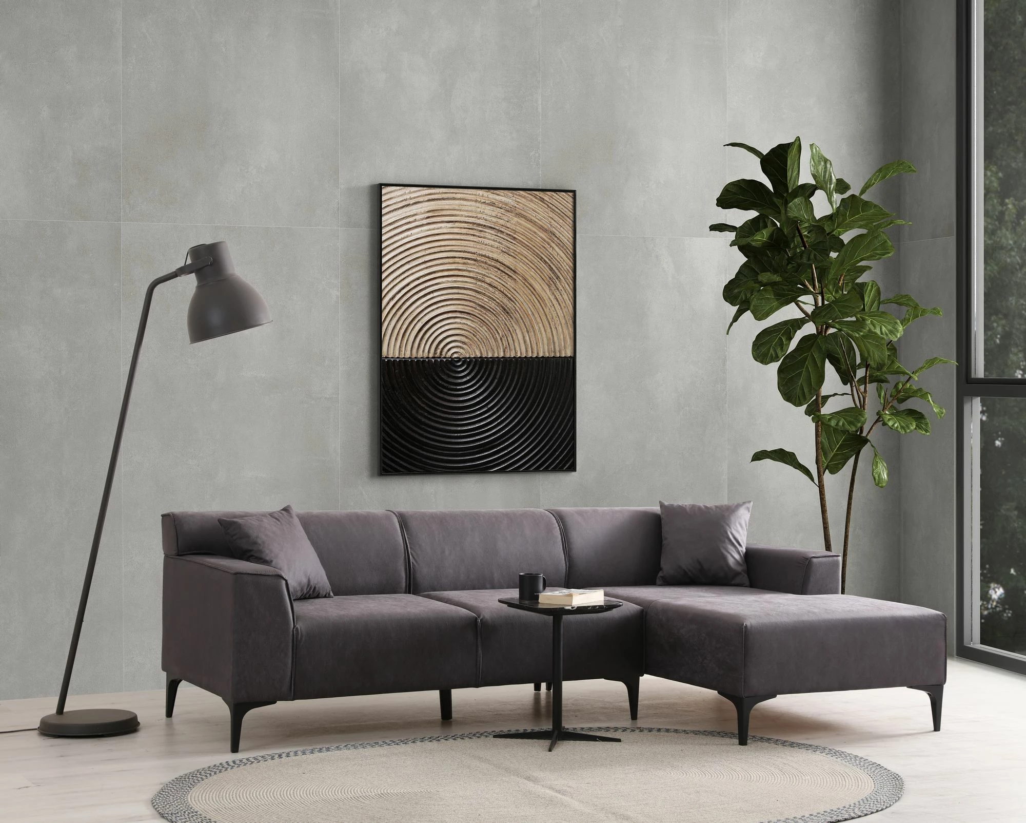 Këndare Petra R, ngjyrë antracit, Atelier del Sofa