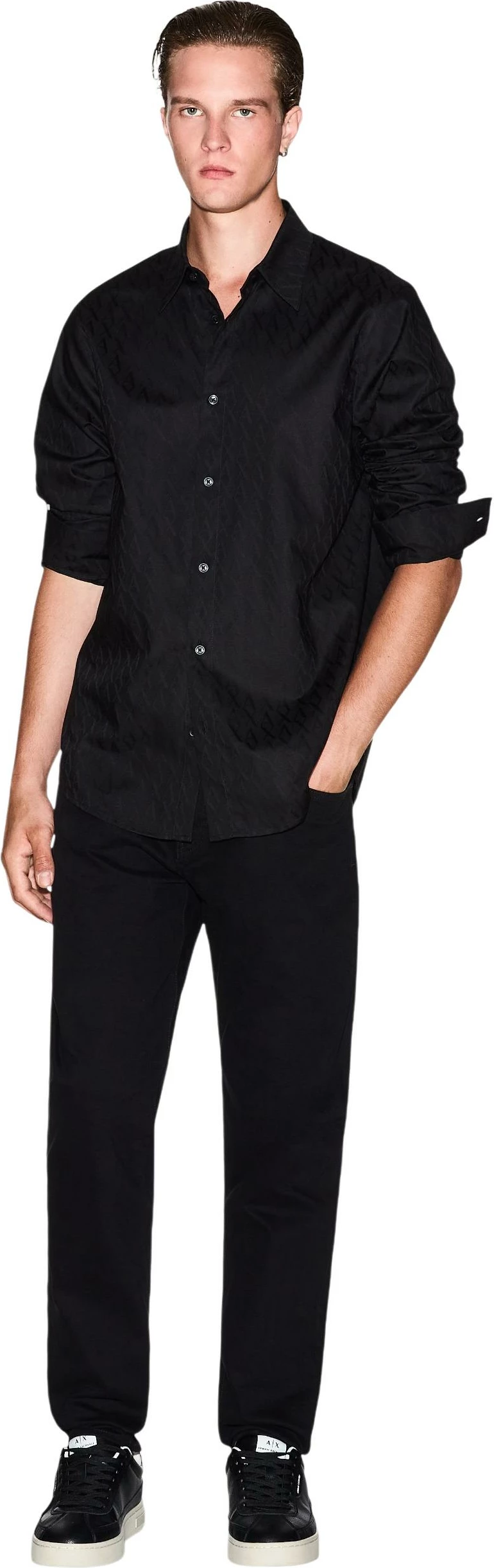 Këmishë për meshkuj Armani Exchange XM001587 AF16631, e zezë [Madhësia: M]