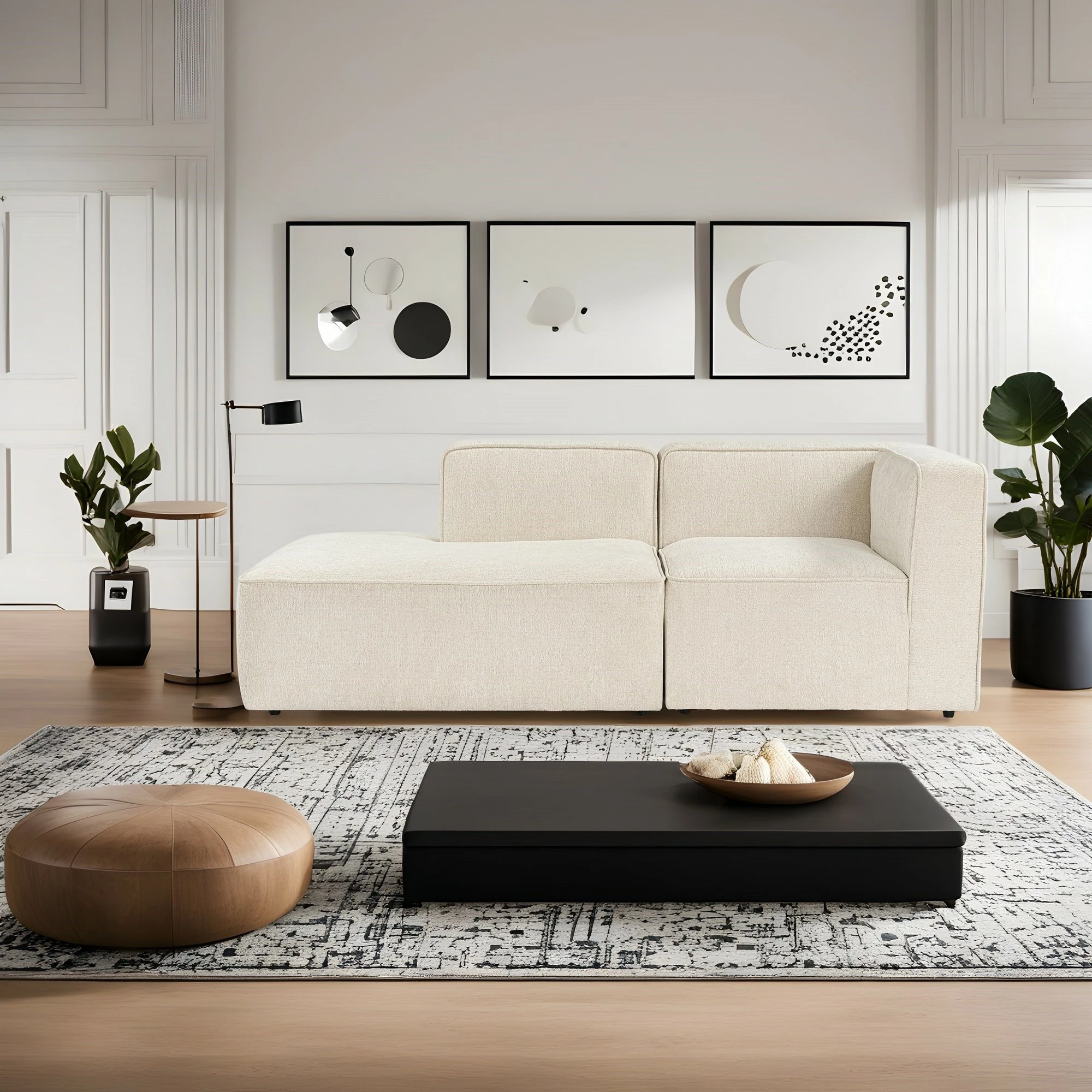 Kënd-sofë Atelier del Sofa, More M (M4-M7), krem