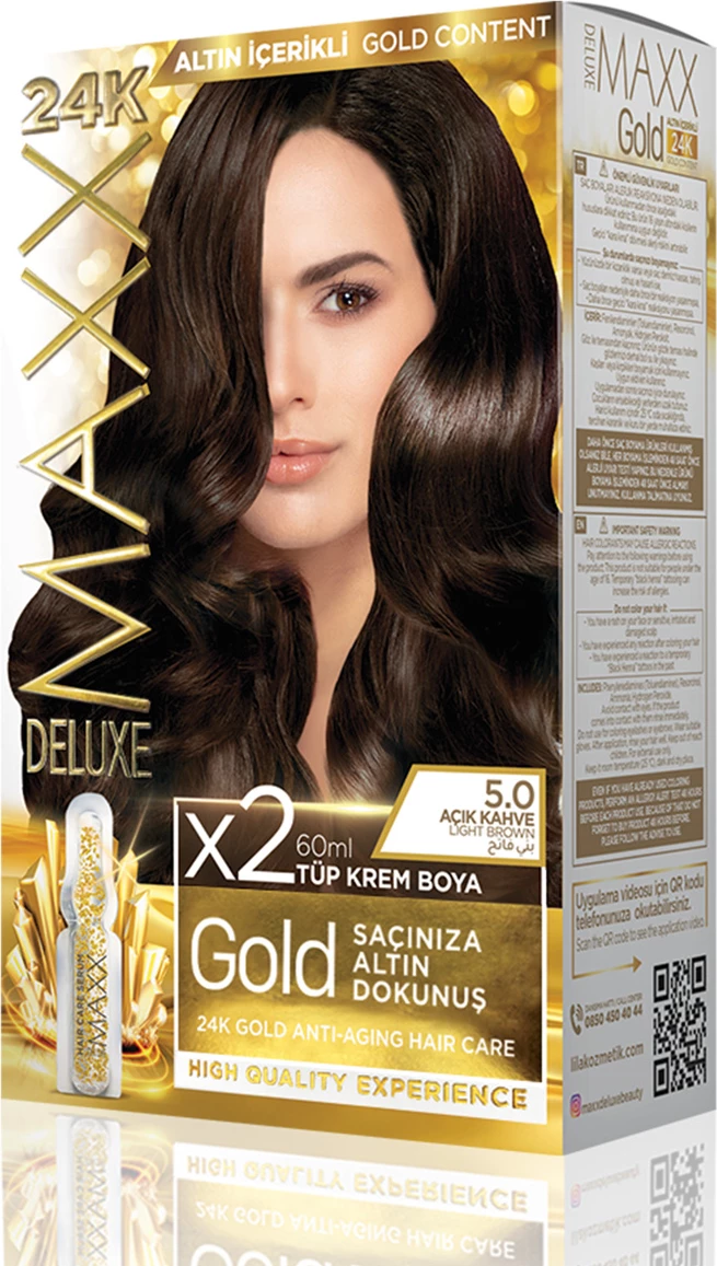 Ngjyre per flokë MAXX GOLD SET 5.0 Light Brown, 50 ml