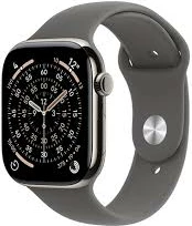 Smartwatch Apple Watch Series 11 GPS + Cellular 46mm, kasë titan natyral, rrip sport S/M, Stone Grey