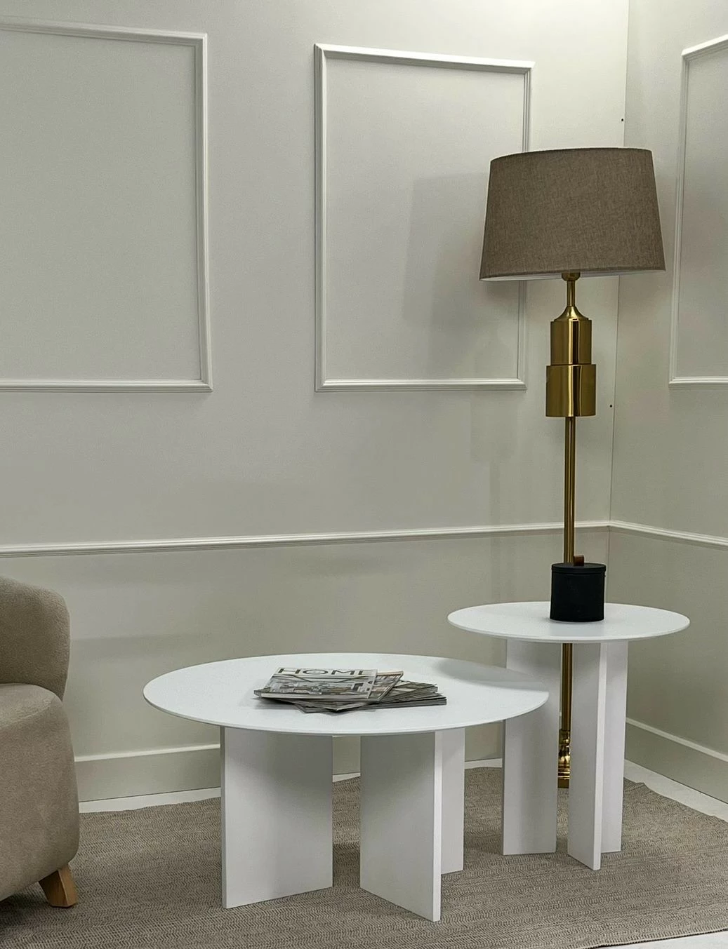 Set tavolinash kafeje Skye Decor, Leo (45 + 42), të bardha