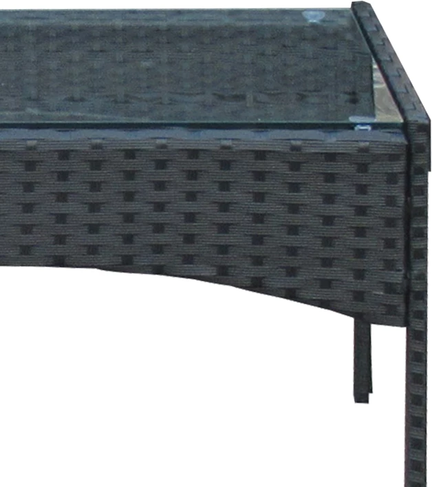 Set për sallon kopshti Calmness 4 pjesë rattan ngjyrë zezë-material gri