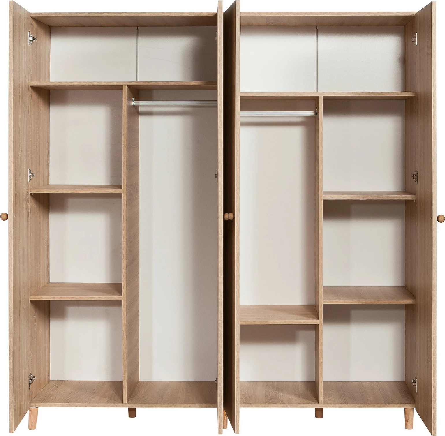 Dollap garderobe Skye Decor, Loni 4 -969, ngjyrë sonomo, me rafte të shumtë