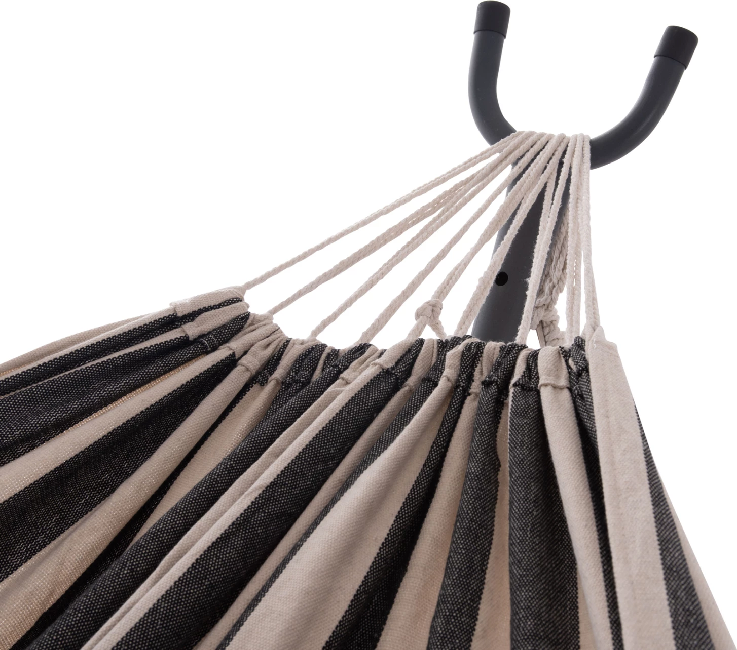 Hamake CRAVE, kornizë metalike antracit, pëlhurë blu me vija të bardha, 265x93x105cm