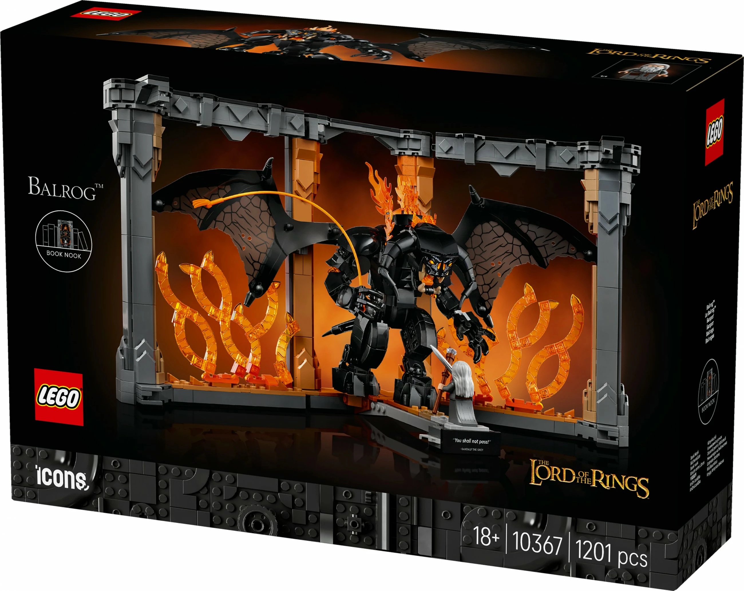 Set ndërtimi LEGO Icons 10367 Gandalf vs. Balrog, 1201 pjesë, multikolor