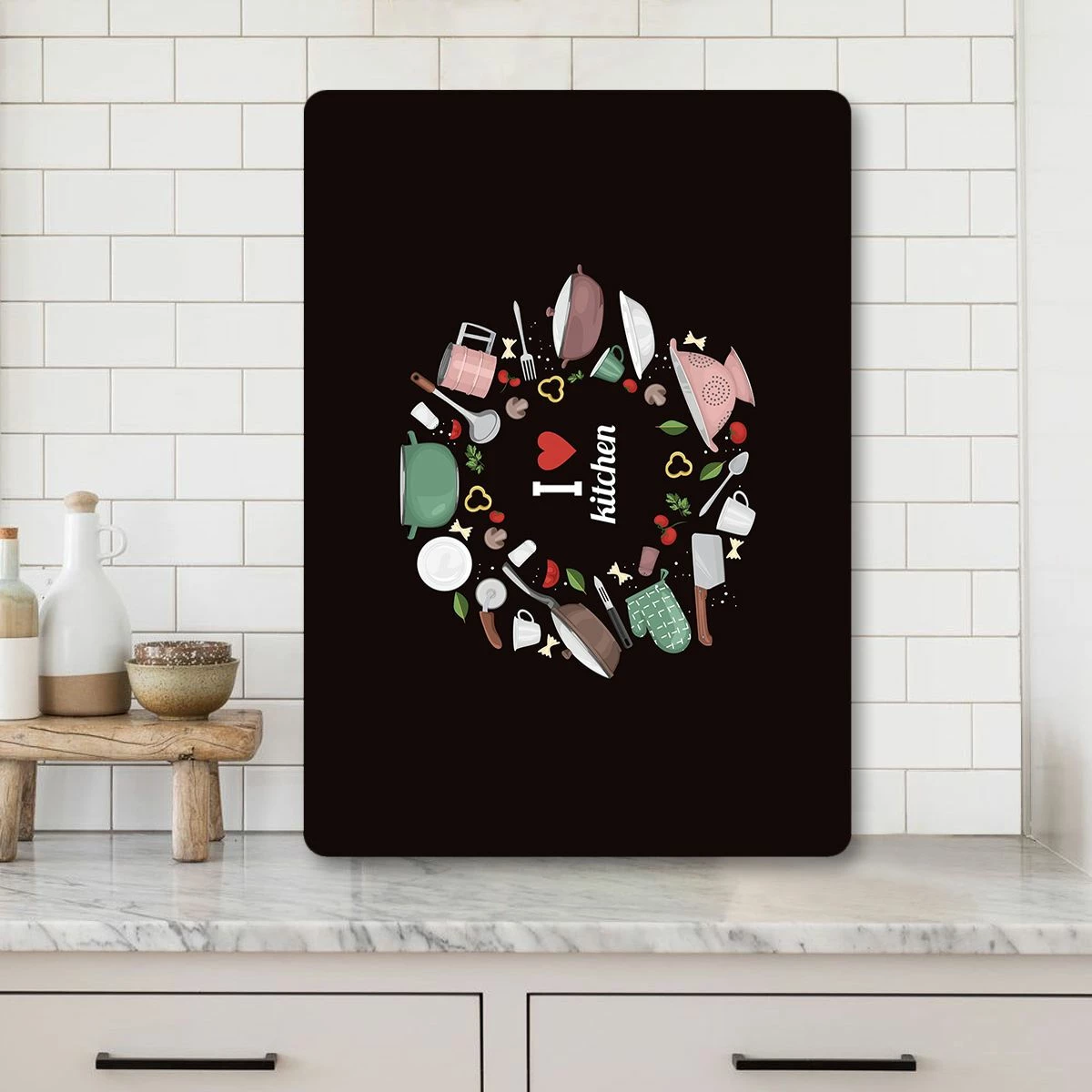 Dërrasë prerëse qelqi, shumëngjyrëshe, Hermia Ckt60, 30x40cm