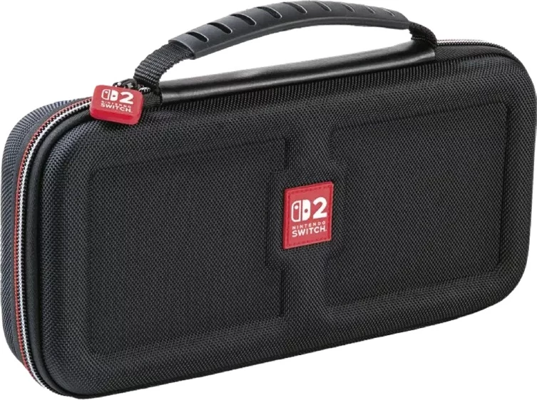 Çantë transporti Nacon Game Traveler Deluxe System Case për Nintendo Switch 2/OLED/Switch, 12 lojëra + 4 microSD, E zezë