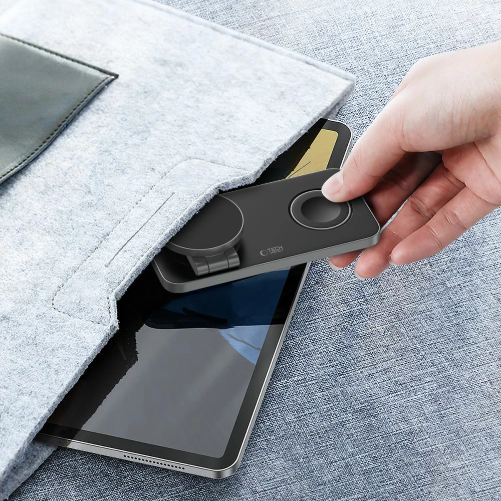 Karikues induktiv 3-në-1 Tech-Protect QI15W-A47 me MagSafe, USB-C, i zi