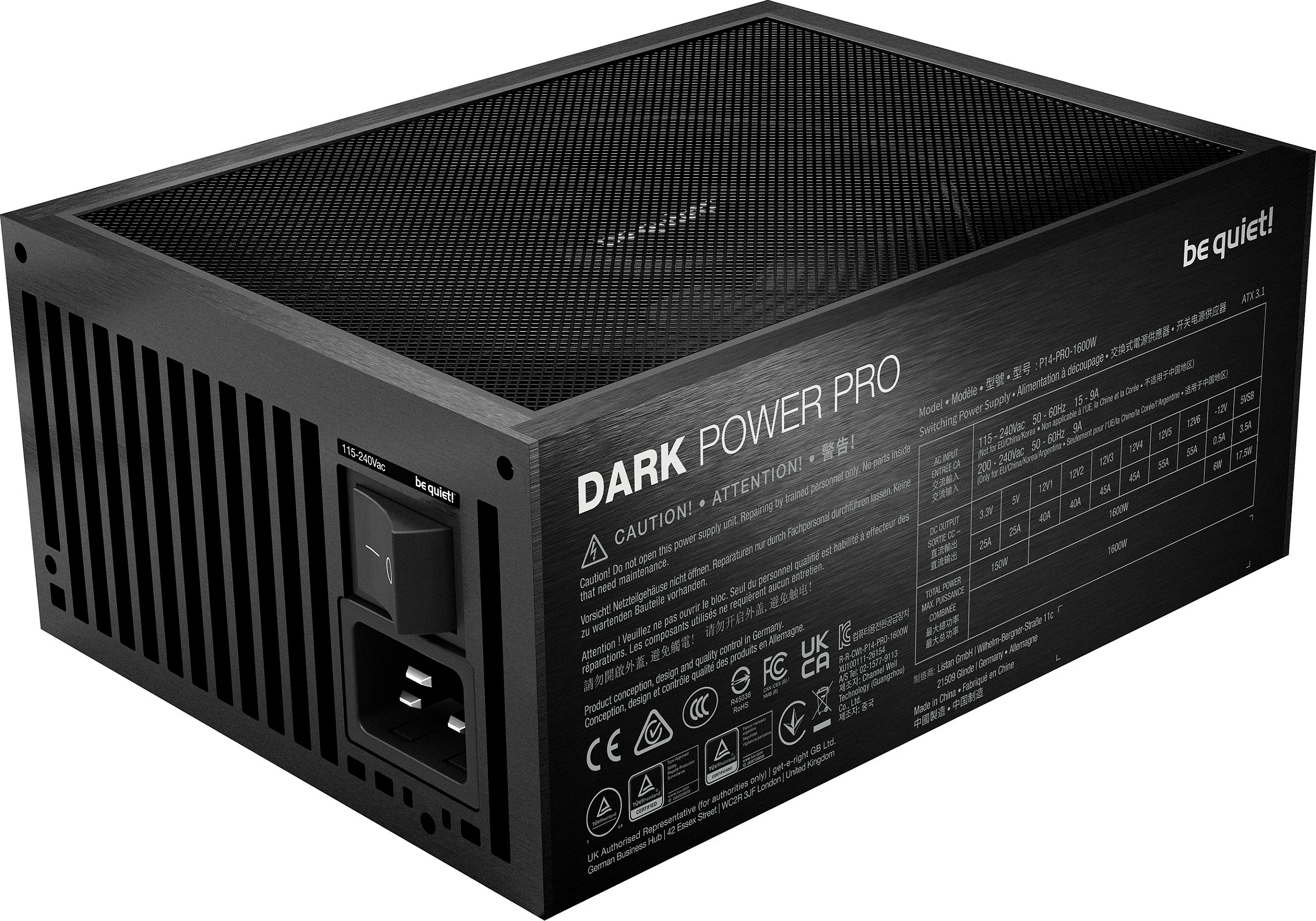 Power supply be quiet! Dark Power Pro 14 IO 1600W, ATX 3.1, PCIe 5.1, 80+ Titanium, i zi
