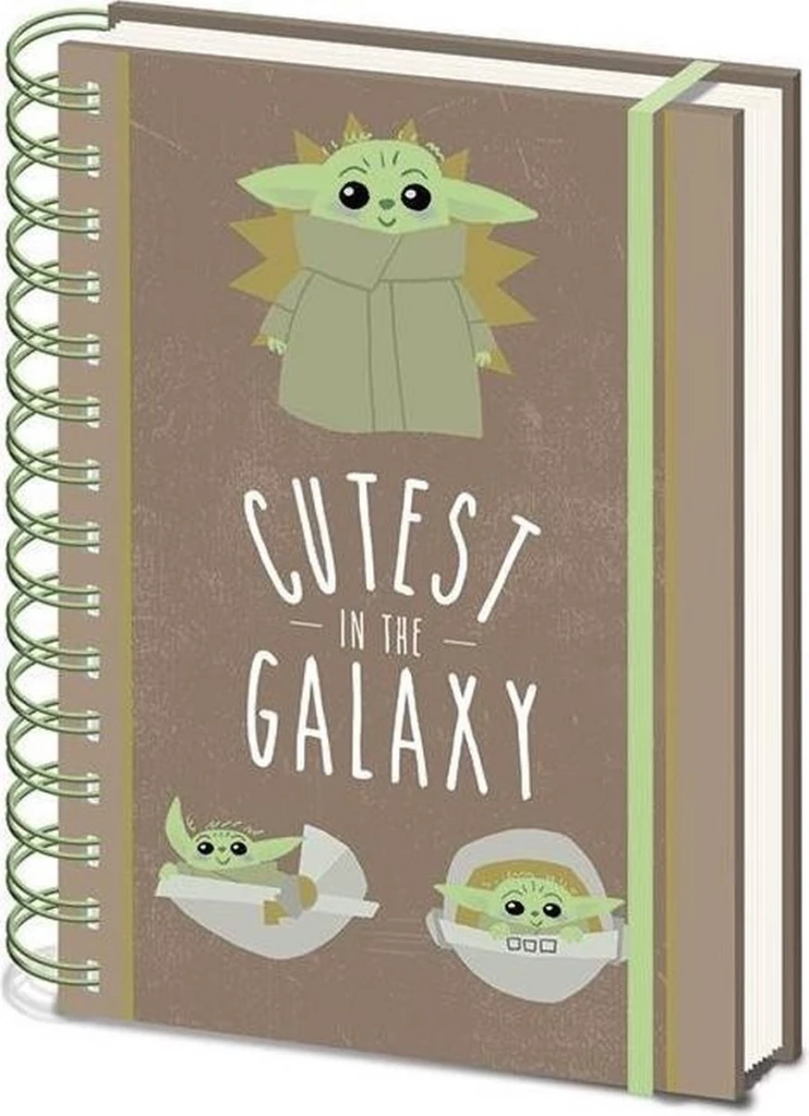 Fletore Pyramid Star Wars: The Mandalorian “Cutest in the Galaxy” A5, me spirale, me llastik mbyllës jeshil