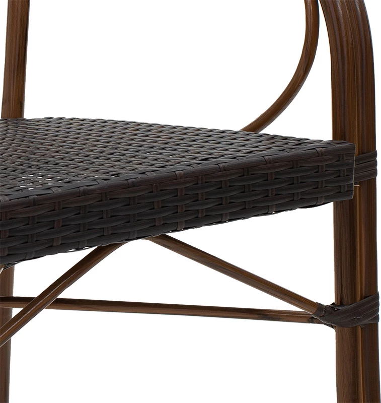 Karrige Paula metal-pe rattan ngjyrë kafe