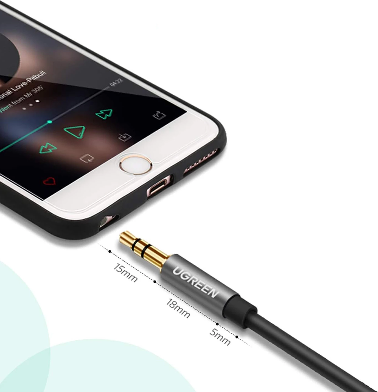 Kabllo audio zgjatues Ugreen AV118 10592, mini jack 3.5 mm mashkull/femër, 1m, argjendtë