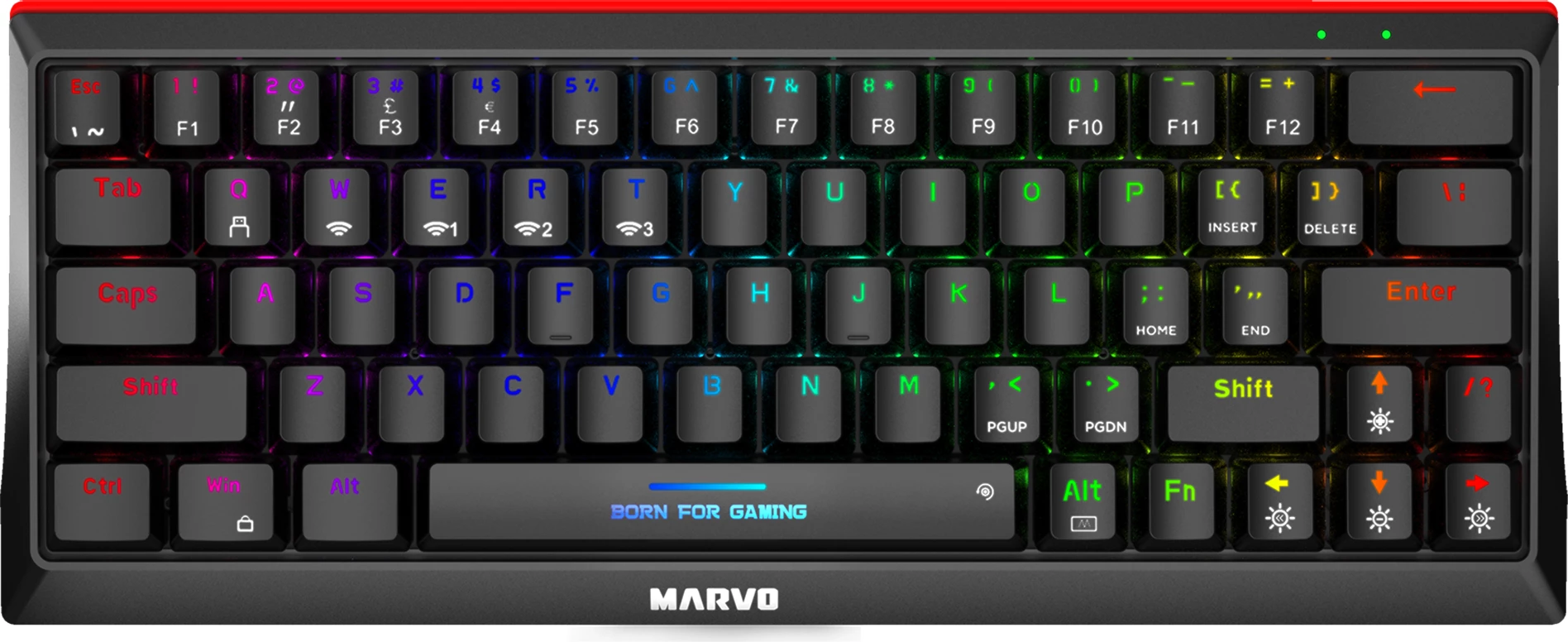 Tastierë mekanike wireless Marvo KG962W 60% RGB, e zezë
