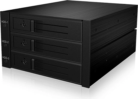 Backplane ICY BOX, 3x HDD SATA 3.5 inç, për 2x 5.25 inç bay, Hot-Swap, i zi