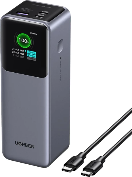 Powerbank UGREEN Nexode 35525B 25,000mAh 200W (PD 3.1) me ekran digital TFT, gri