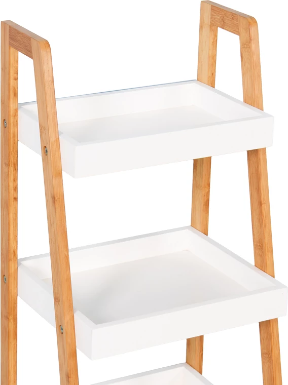 Raft dyshemeje Leby, bambu-MDF, ngjyrë natyrale-e bardhë, 35x34x98cm