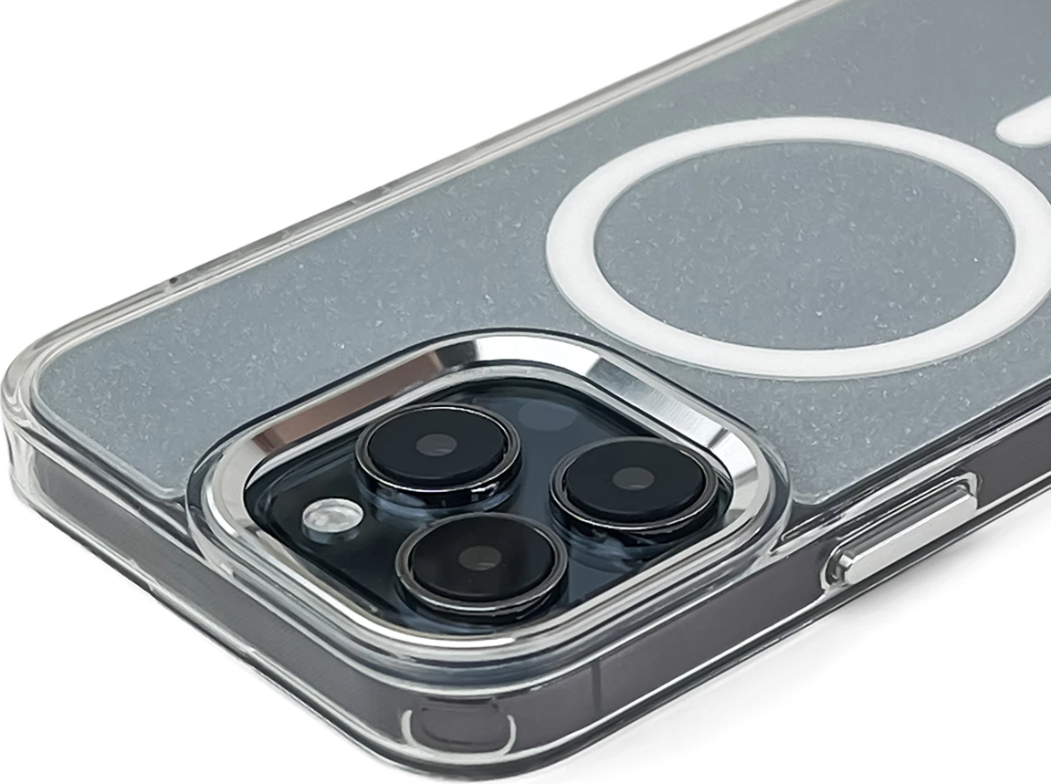 Mbështjellës Hurtel Glitter Case MagSafe për iPhone 16 Plus, i bardhë me shkëlqim