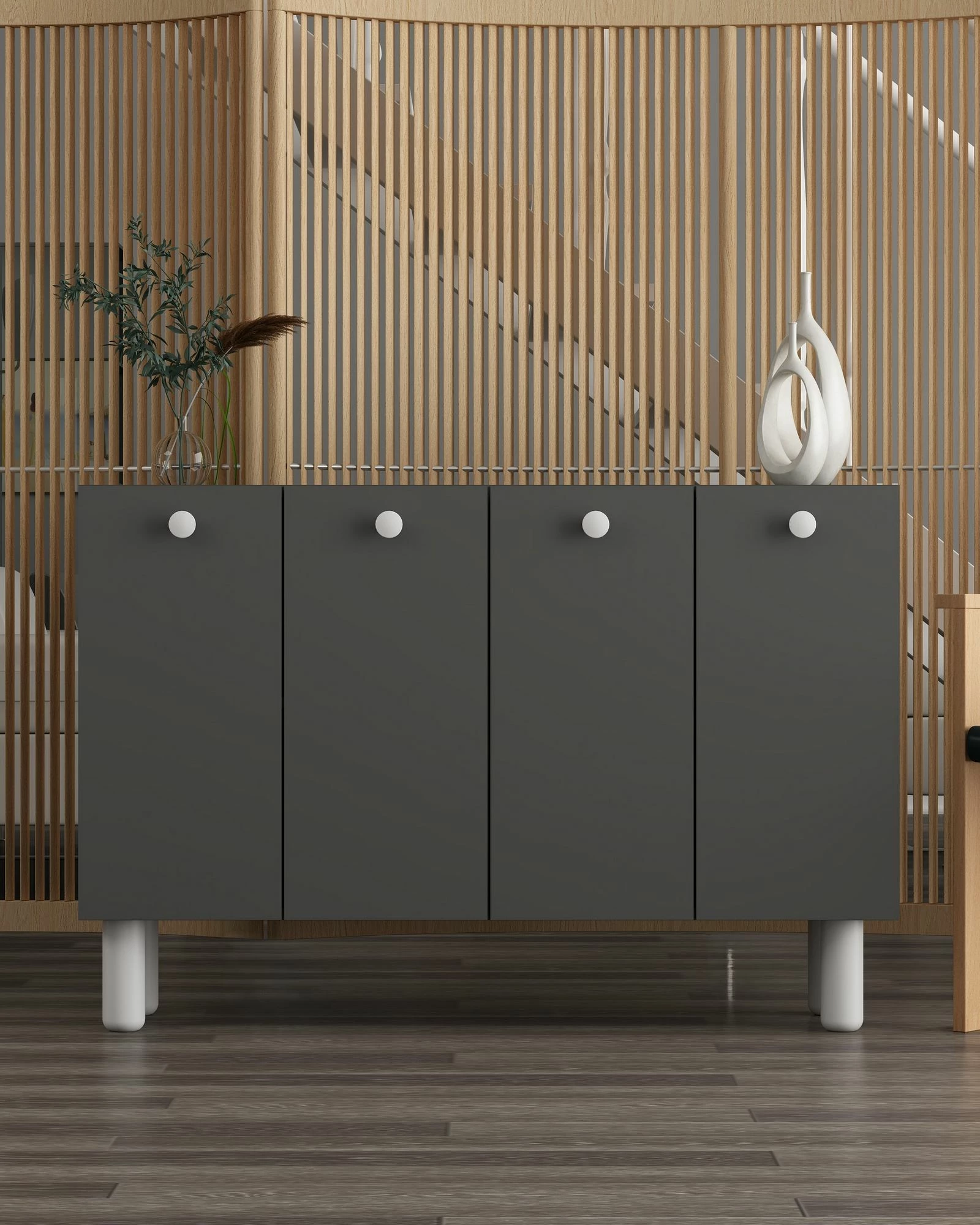 Konsol Skye Decor, Ilay Bohem, antracit-bardhë
