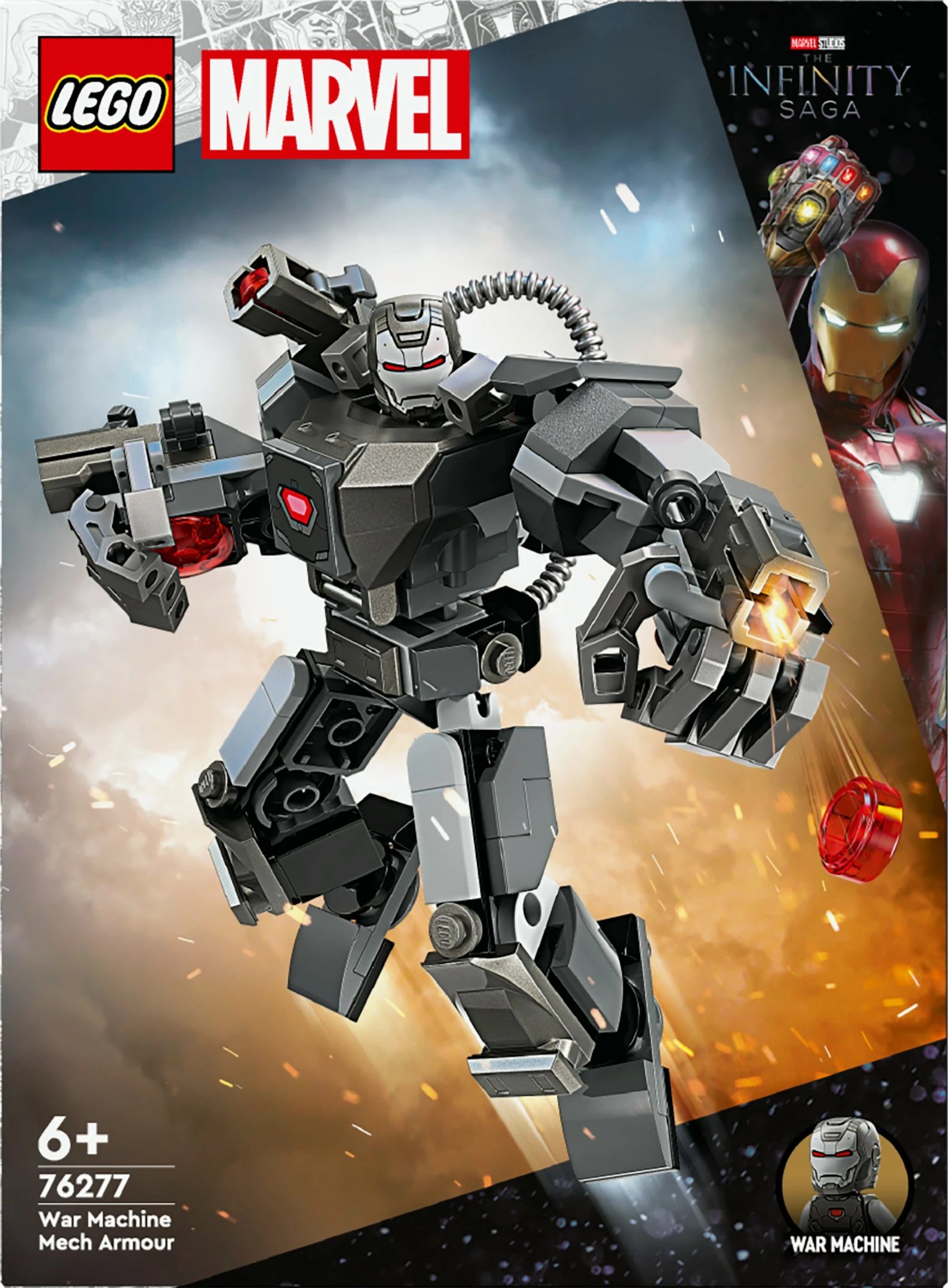 Set ndërtimi LEGO Marvel 76277 War Machine Mech Armour, 154 pjesë, multikolor