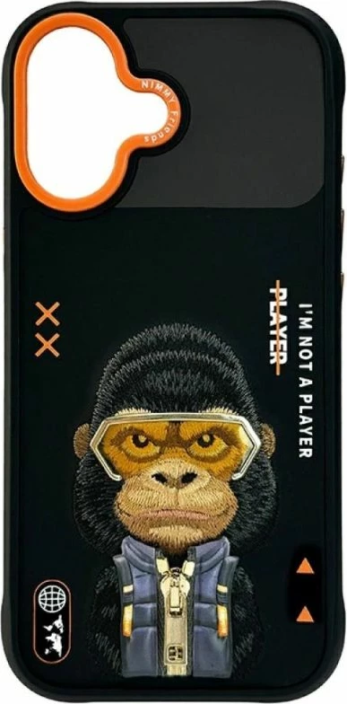 Mbrojtëse telefoni Nimmy Cool&Cute 2.0 Gorilla për iPhone 17, e zezë
