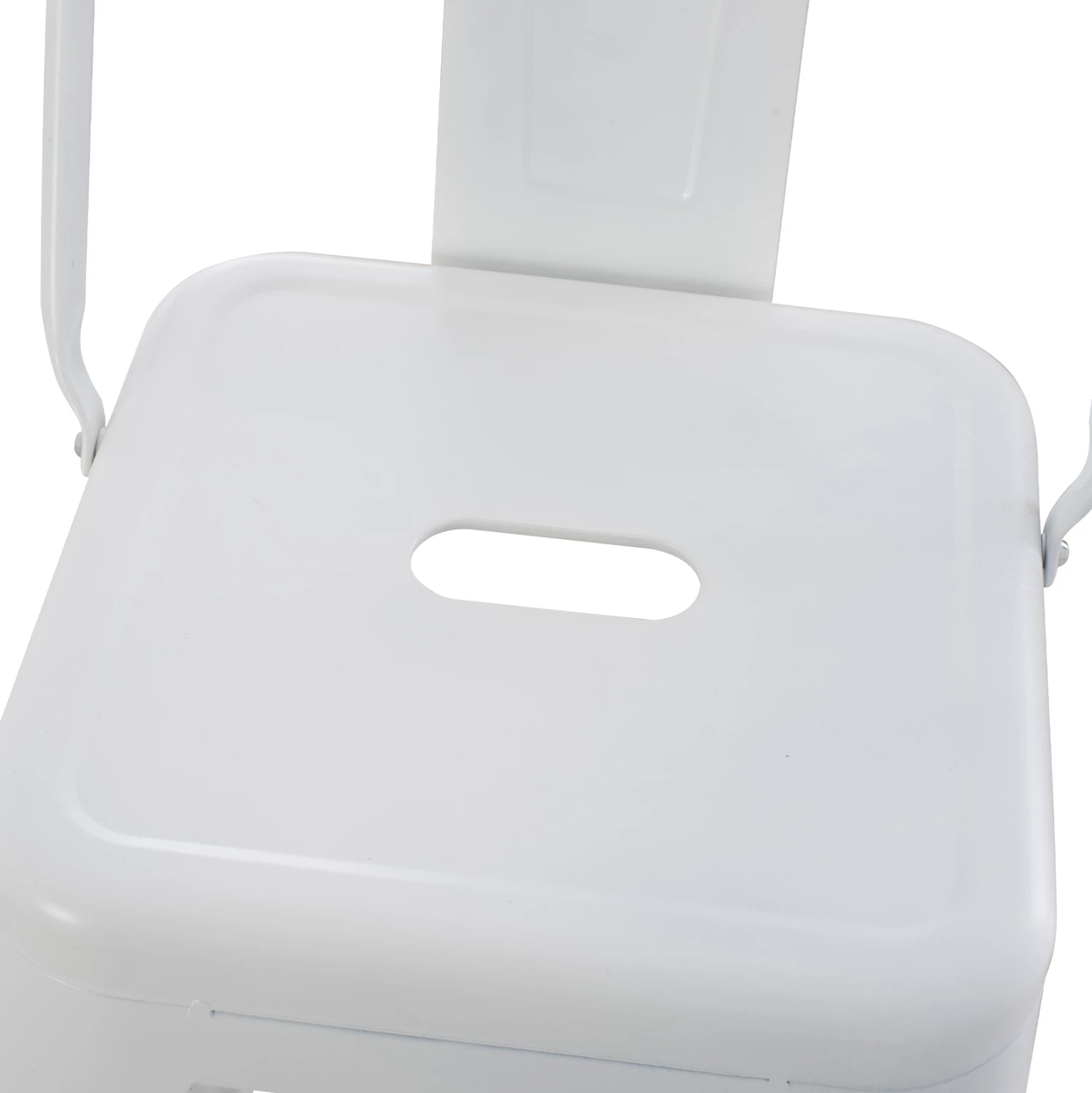 Karrige për bar me mbështetëse MELITA-PRO FH8643.41 metalike, ngjyrë e bardhë mat, 42x42x100H cm