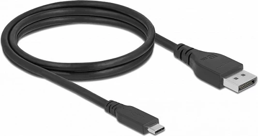 Kabllo DeLOCK USB-C në DisplayPort, bidireksionale, 1m, 8K 60Hz, e zezë