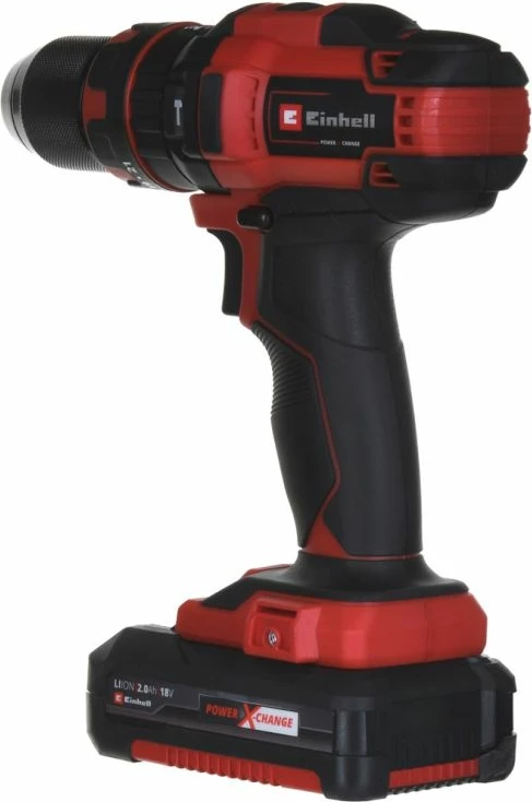 Shurubillë pa kabllo Einhell TE-CD 18/40 Li-i +64, e zezë/e kuqe, set me 2 bateri dhe 64 pjesë