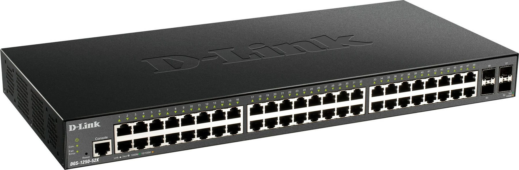 Switch D-Link DGS-1250-52X/E, 48 porte Gigabit, 4x SFP+, rackmount, i zi