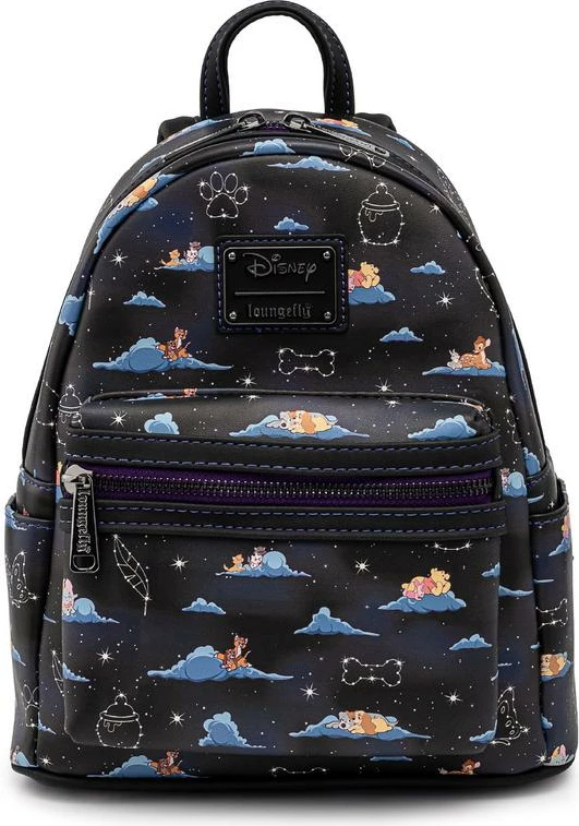 Çantë shpine mini Loungefly Disney Classic Clouds AOP, 22.8 x 26.6 x 11.4 cm, e zezë