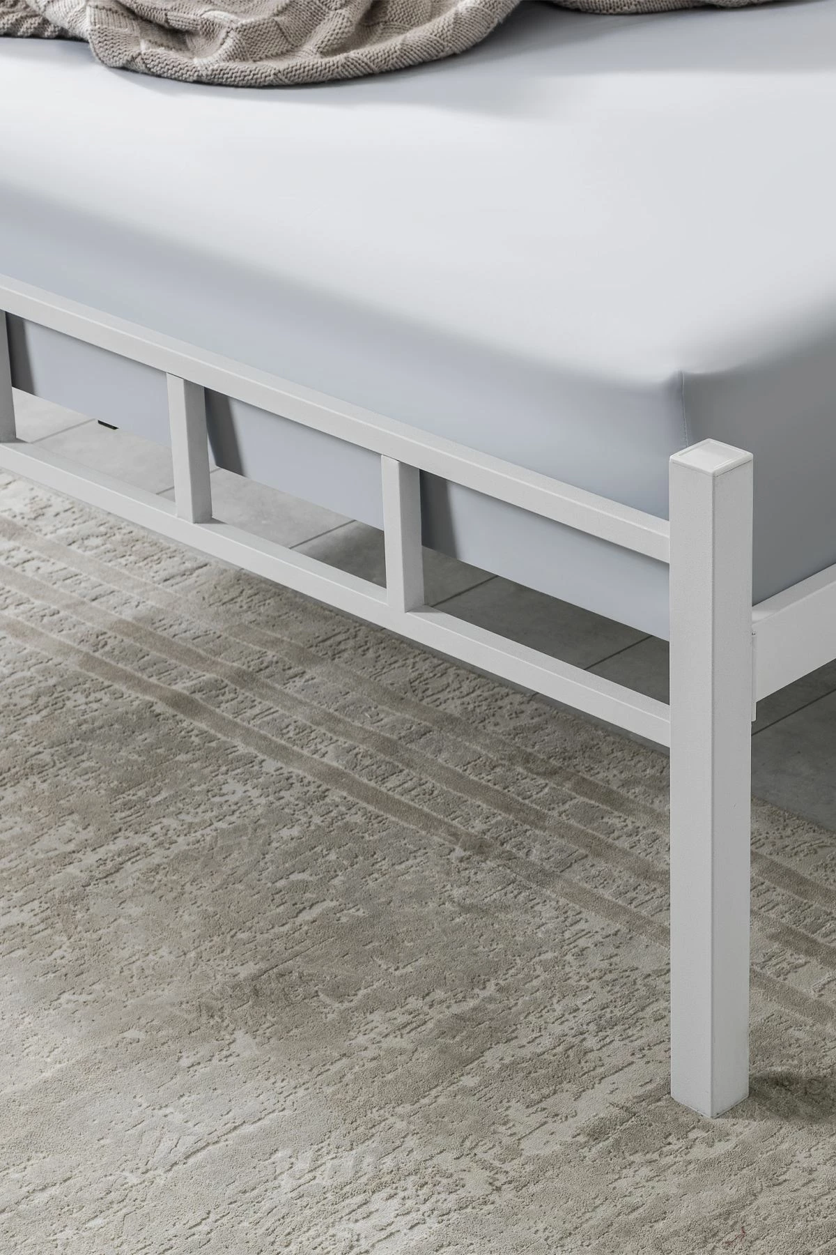 Krevat dopio, metal i bardhë, Skye Decor, 160x200cm