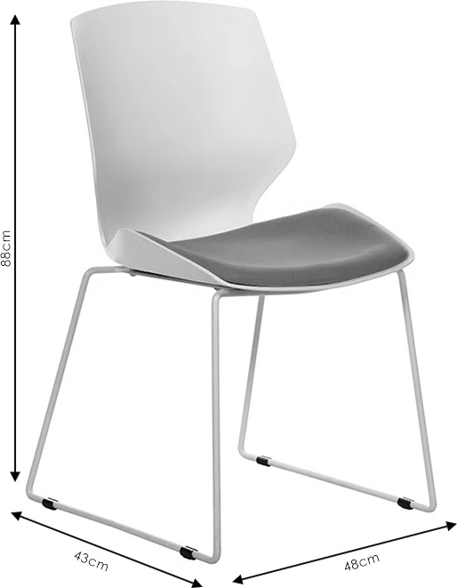 Karrige vizitorësh për zyre Genuine, PP, e bardhë-gri,