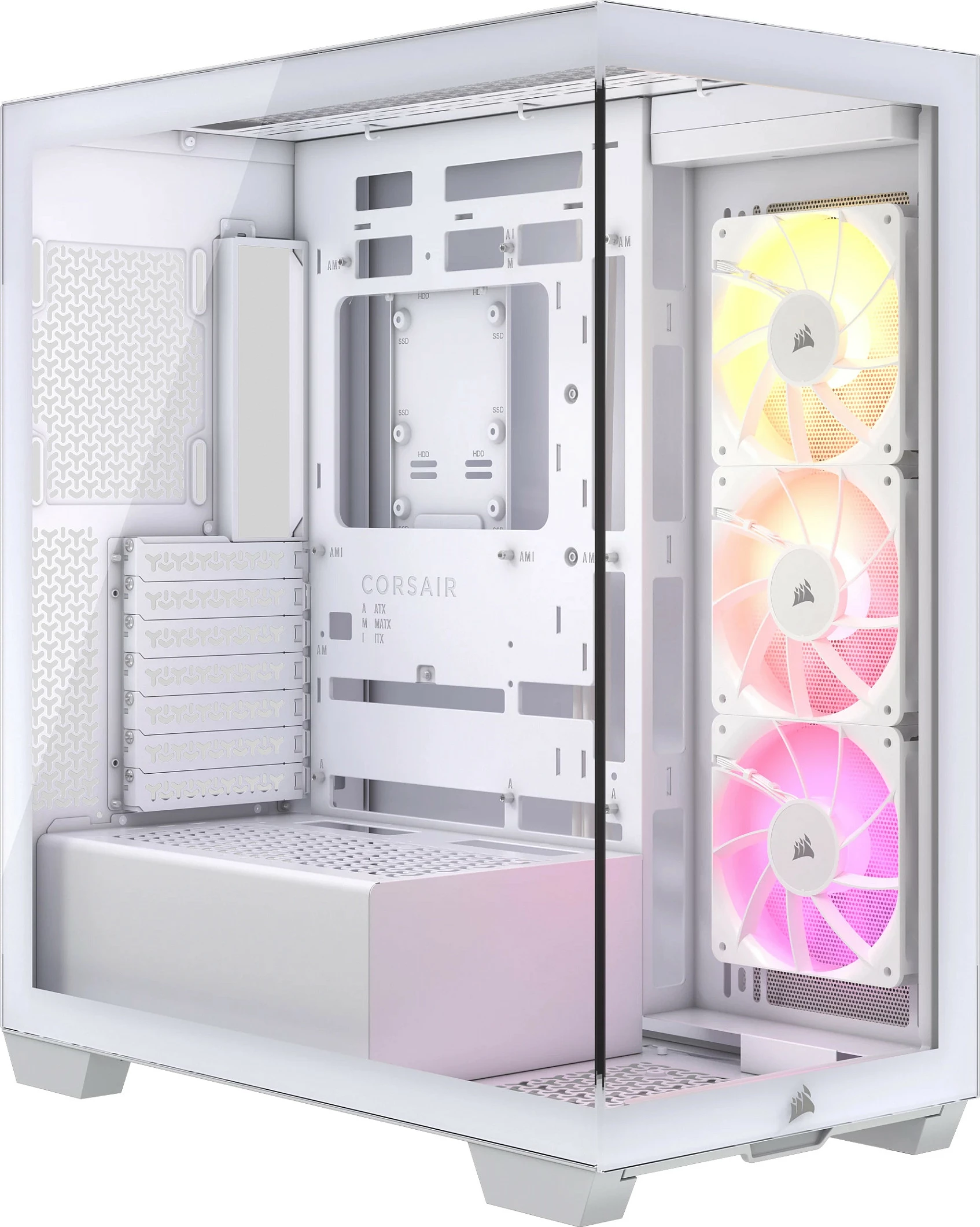 Kasë Corsair 3500X ARGB, Midi Tower ATX/EATX, xham i kalitur, e bardhë