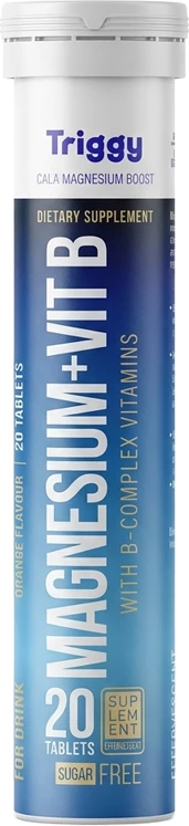 Vitamina Magnez + Vitamin B – Magnez për Muskuj dhe Stres (20 tableta eferveshente)