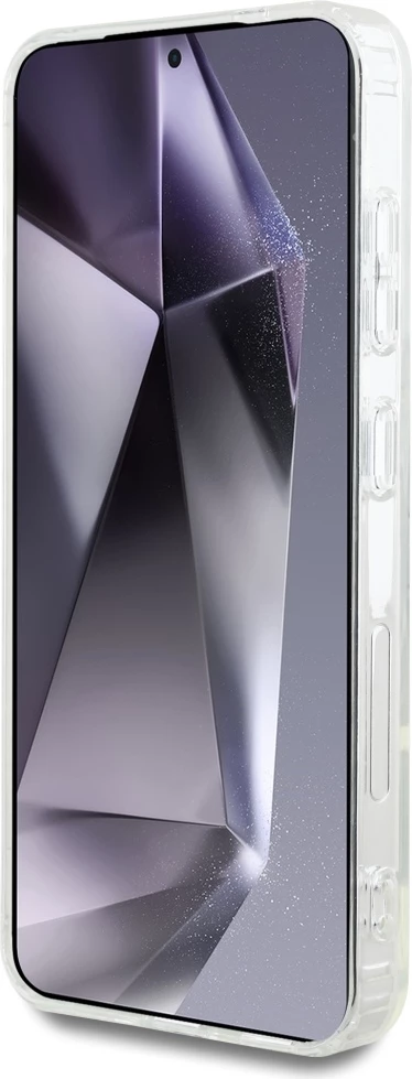 Mbështjellës Karl Lagerfeld Button Karl & Choupette Heads Printed Logo MagSafe për Samsung Galaxy S25 Plus, bardhë