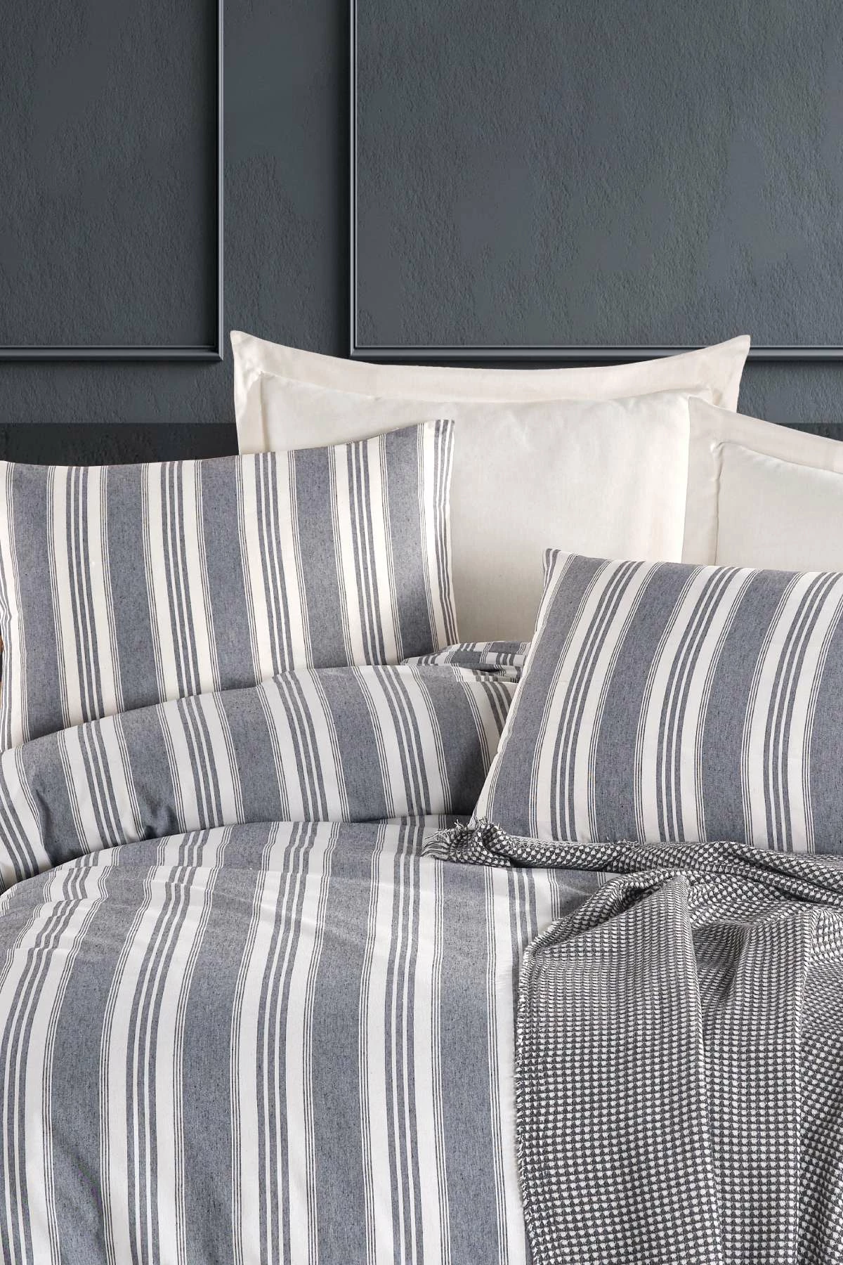 Set mbulesë për jorgan Super King, L'essentiel, Soft Line, ngjyrë navy