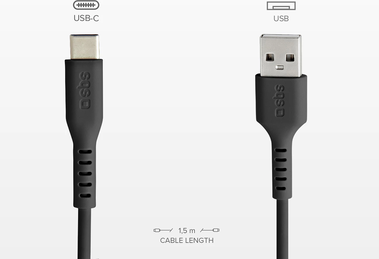 Kabllo USB-A në USB-C SBS TECABLEMICROC15K 1.5m, e zezë
