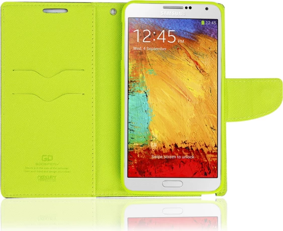 Mbështjellës Goospery Flip Cover Fancy Diary për LG G2 mini, me xhepa për kartela, Blue Green